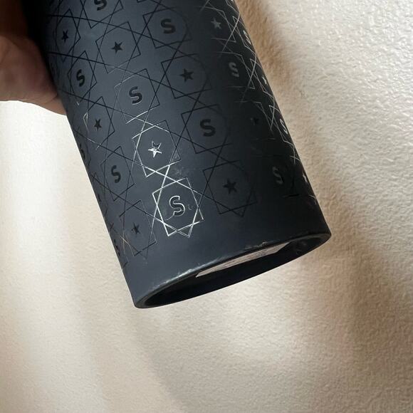 NEW Starbucks 2017 Cold Cup Tumbler 24 OZ Venti Matte Black Star S Pattern - Picture 4 of 6